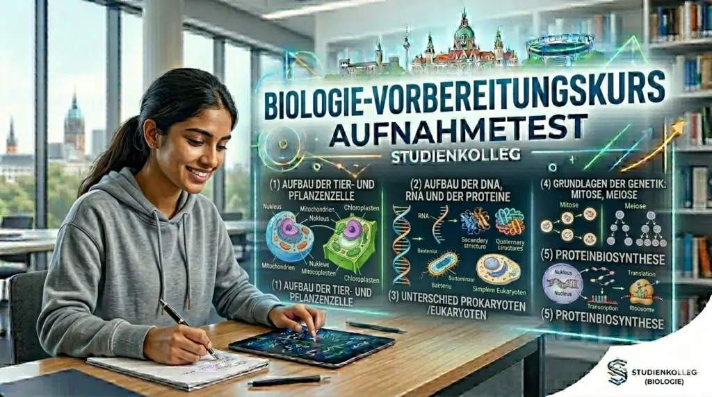 Student smiling and learning biology