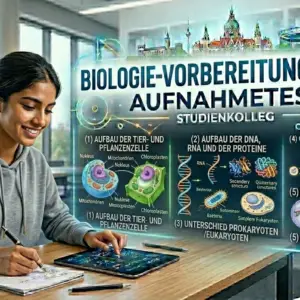 Student smiling and learning biology